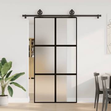  Sliding Door with Hardware Set 102,5x205 cm Tempered Glass&Aluminium