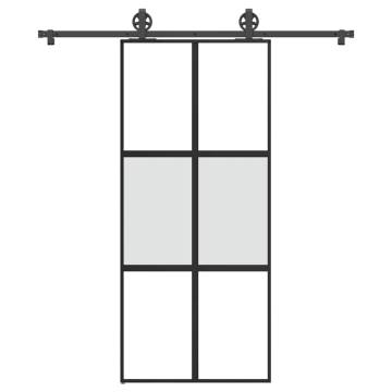  Sliding Door with Hardware Set 90x205 cm Tempered Glass&Aluminium