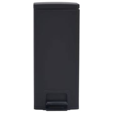 Dustbin with Pedal Anti-fingerprint 30L Black Stainless Steel