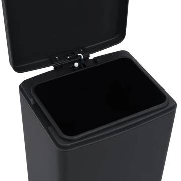 Dustbin with Pedal Anti-fingerprint 30L Black Stainless Steel