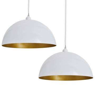 Ceiling Lamp 2 pcs Height-adjustable Semi-spherical White