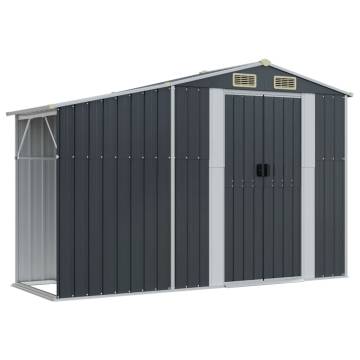 Garden Shed Anthracite 277x93x179 cm Galvanised Steel