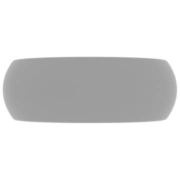 Luxury Wash Basin Round Matt Light Grey 40x15 cm Ceramic