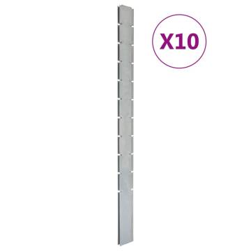 Garden Fence Posts 10 pcs Silver 260 cm Galvanised Steel