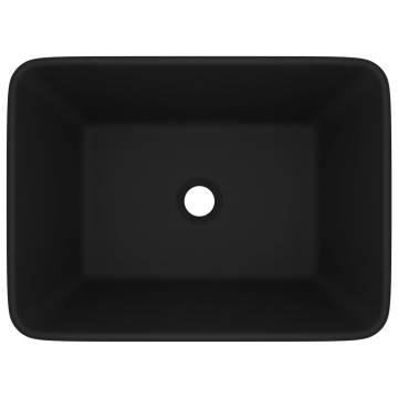 Luxury Wash Basin Matt Black 41x30x12 cm Ceramic