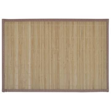 6 Bamboo Placemats 30 x 45 cm Brown