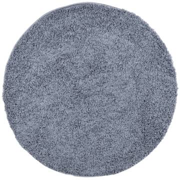 Shaggy Rug High Pile Modern Blue Ø 280 cm