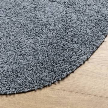 Shaggy Rug High Pile Modern Blue Ø 280 cm