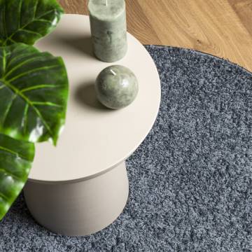 Shaggy Rug High Pile Modern Blue Ø 280 cm