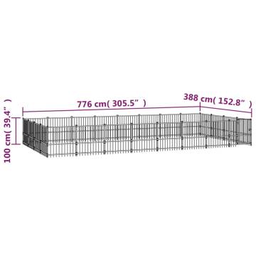 Outdoor Dog Kennel Steel 30.11 m²