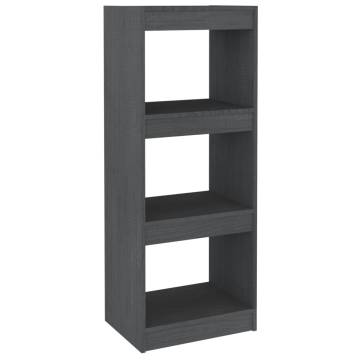 Book Cabinet/Room Divider Grey 40x30x103.5 cm Solid Pinewood