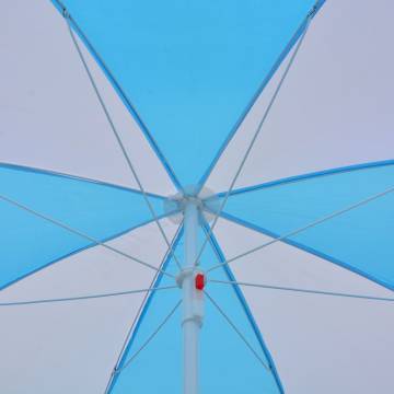 Beach Umbrella Shelter Blue and White 180 cm Fabric