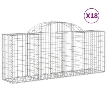 Arched Gabion Baskets 18 pcs 200x50x80/100 cm Galvanised Iron