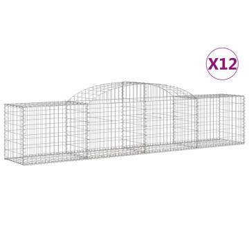 Arched Gabion Baskets 12 pcs 300x50x60/80 cm Galvanised Iron