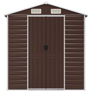 Garden Shed Brown 191x555x198 cm Galvanised Steel