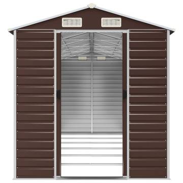 Garden Shed Brown 191x555x198 cm Galvanised Steel