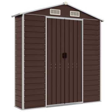 Garden Shed Brown 191x555x198 cm Galvanised Steel