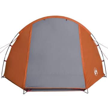 Camping Tent 4-Person Grey and Orange Blackout Fabric Waterproof