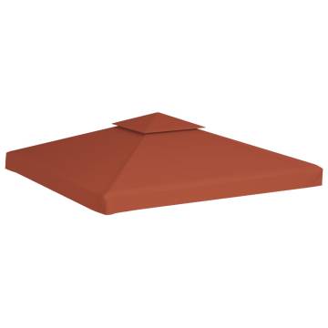 2-Tier Gazebo Top Cover 310 g/m² 3x3 m Terracotta