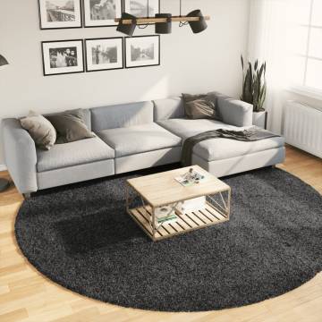 Shaggy Rug High Pile Modern Anthracite Ã˜ 280 cm