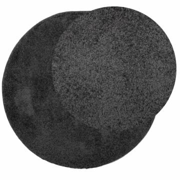 Shaggy Rug High Pile Modern Anthracite Ã˜ 280 cm