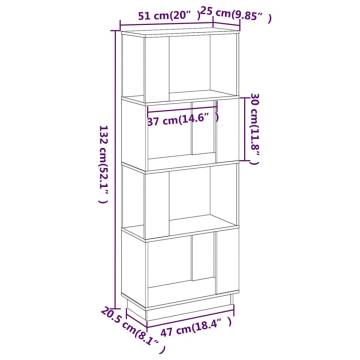 Book Cabinet/Room Divider 51x25x132 cm Solid Wood Pine