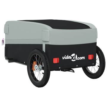 Bike Trailer Black and Grey 30 kg Iron