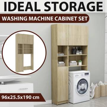 Washing Machine Cabinet Set Sonoma Oak Engineered Wood