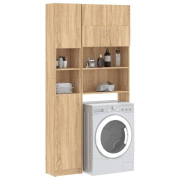 Washing Machine Cabinet Set Sonoma Oak Engineered Wood