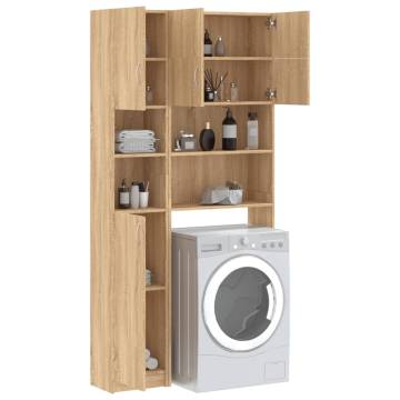 Washing Machine Cabinet Set Sonoma Oak Engineered Wood