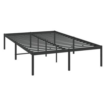 Metal Bed Frame Black 135x190 cm Double