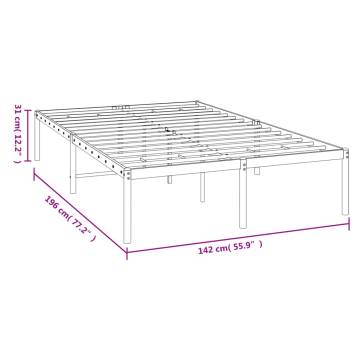 Metal Bed Frame Black 135x190 cm Double