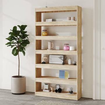 Book Cabinet/Room Divider Sonoma Oak 100x30x198 cm Engineered wood