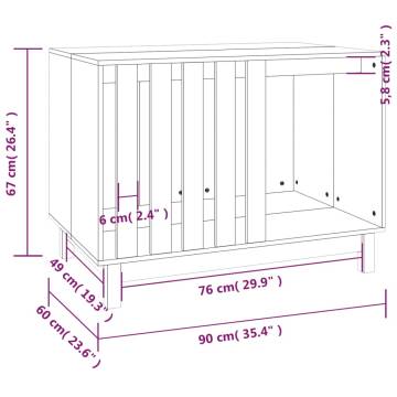 Dog House White 90x60x67 cm Solid Wood Pine