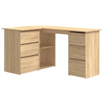 Corner Desk Sonoma Oak 145x100x76 cm Engineered Wood