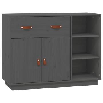 Sideboard Grey 98.5x40x75 cm Solid Wood Pine