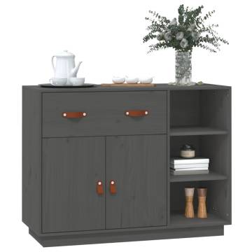 Sideboard Grey 98.5x40x75 cm Solid Wood Pine