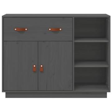 Sideboard Grey 98.5x40x75 cm Solid Wood Pine