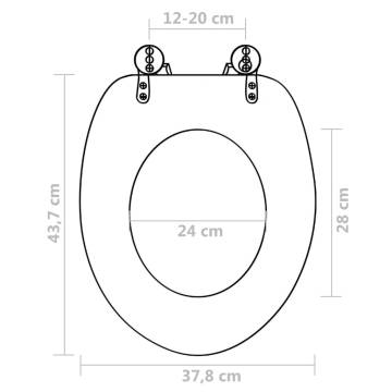 Toilet Seats with Lids 2 pcs MDF Pebbles