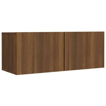 5 Piece TV Cabinet Set Brown Oak Engineered Wood