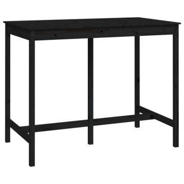 Bar Table Black 140x80x110 cm Solid Wood Pine