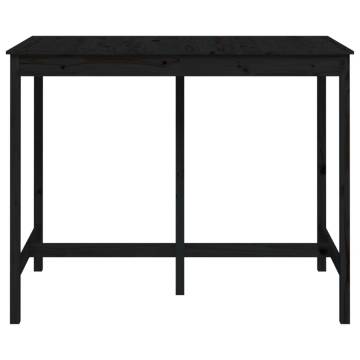 Bar Table Black 140x80x110 cm Solid Wood Pine