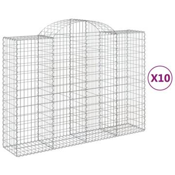 Arched Gabion Baskets 10 pcs 200x50x140/160 cm Galvanised Iron