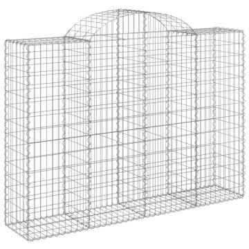 Arched Gabion Baskets 10 pcs 200x50x140/160 cm Galvanised Iron