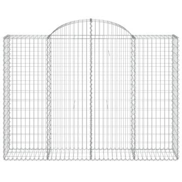 Arched Gabion Baskets 10 pcs 200x50x140/160 cm Galvanised Iron