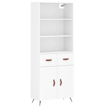 Highboard White 69.5x34x180 cm Engineered Wood