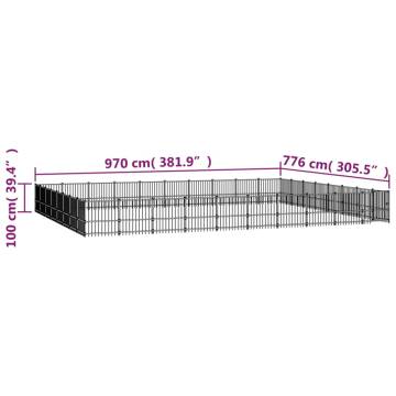 Outdoor Dog Kennel Steel 75.27 m²