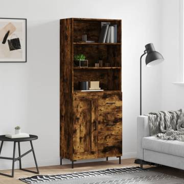 Highboard Smoked Oak 69.5x34x180 cm Engineered Wood