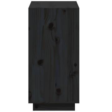 Book Cabinet Black 60x35x71 cm Solid Wood Pine