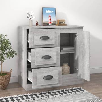 Sideboard Grey Sonoma 70x35.5x67.5 cm Engineered Wood